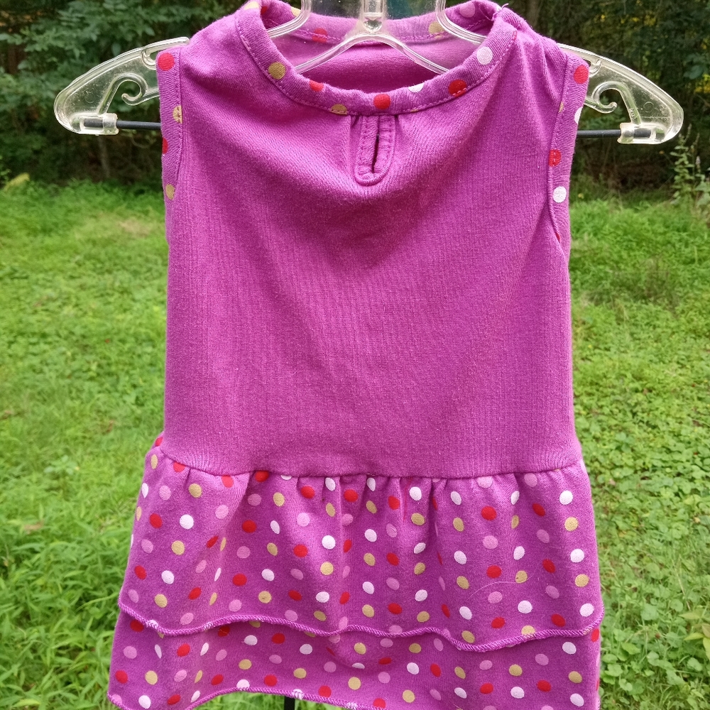 Dog Dress Rosey Purple w Polka Dots